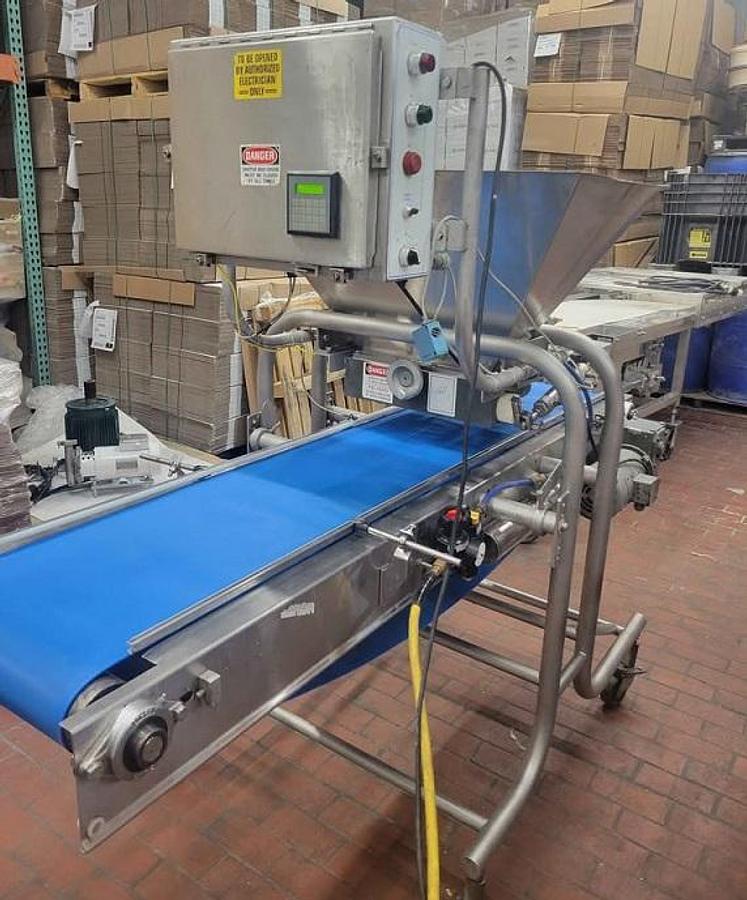 Used Hinds Bock 4P-08 Four Head Filler/Depositer, Stainless Steel