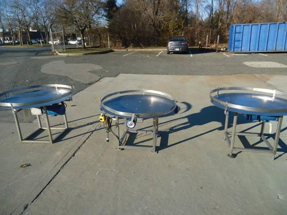 Used 48 In. Stainless Steel Rotary Unscrambling-Accumulating Tables, Ss Base (4)