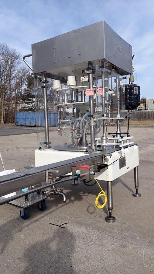 Used MRM 8 Spout Rotary Pressure Gravity Filler, XP