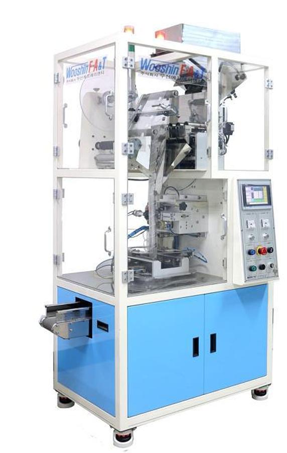 Used Wooshin FA Compo 3400 Mini Triangular and Rectangular Tea Bag Packing Machine