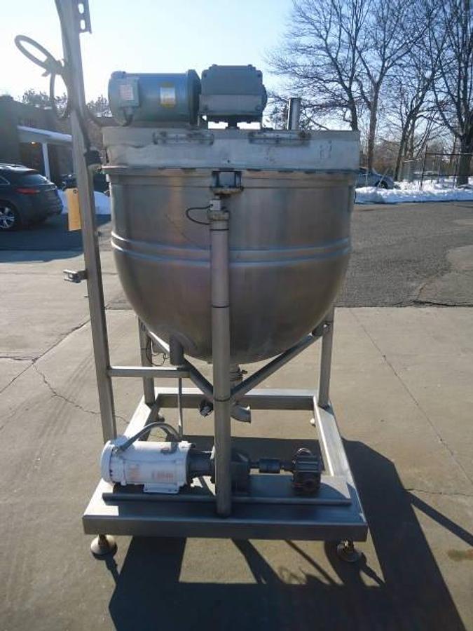 Used 150 Gallon Bh Hubbert Scraper Agitated Kettle, 100 Psi