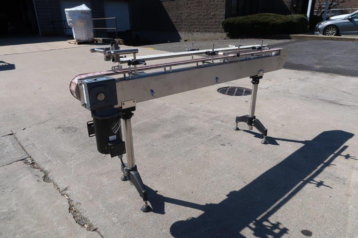 Used 84 In. Long SS Motorized Bottle Conveyor