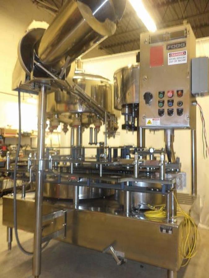 Used Fogg 12-4 Rotary Filler/Capper, Stainless Steel