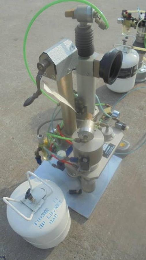 Used Pamasol Aerosol Combination Gasser & Crimper, Foot Pedal Operation