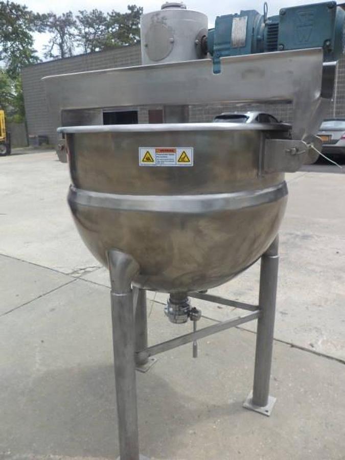 Used 60 gallon Hamilton 316 SS double motion kettle, 90 PSI
