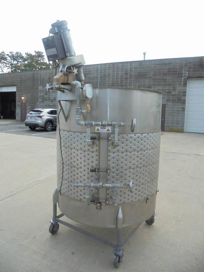 Used 500 Gal Viatec/Chem-Tek 316 SS Mix Tank, Dimple Jacketed Panels