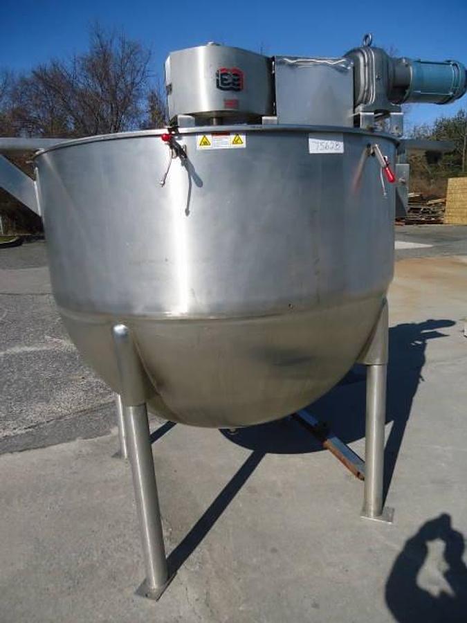 Used 500 Gallon Lee Stainless Steel Double Motion Kettle, 90 Psi Jacket-