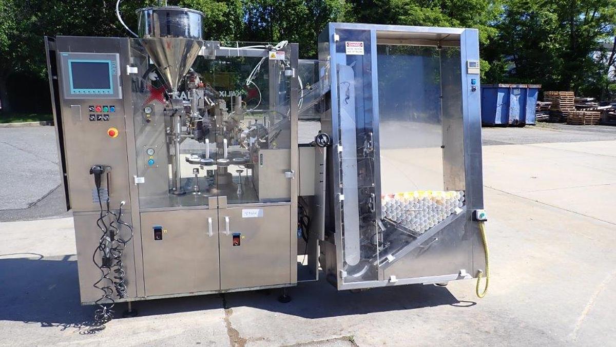 Used Kalix KX903 Hot Air Tube Filler/Sealer with Loader, 90 PM