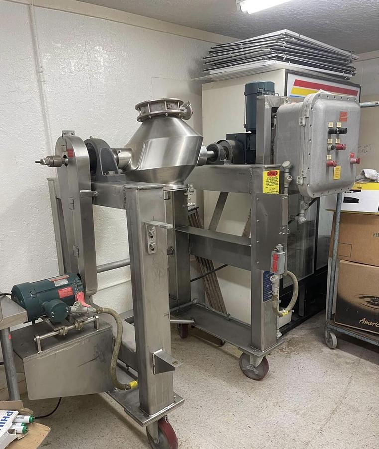 Used Gemco 1 Cu. Ft. Double Slant Cone Blender, XP