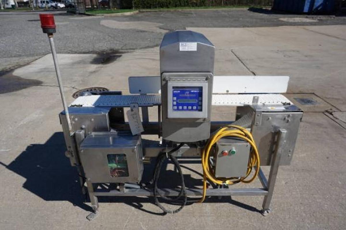 Used Safeline 8 In. Wide x 12 In. High SS Conveyorized Metal Detector
