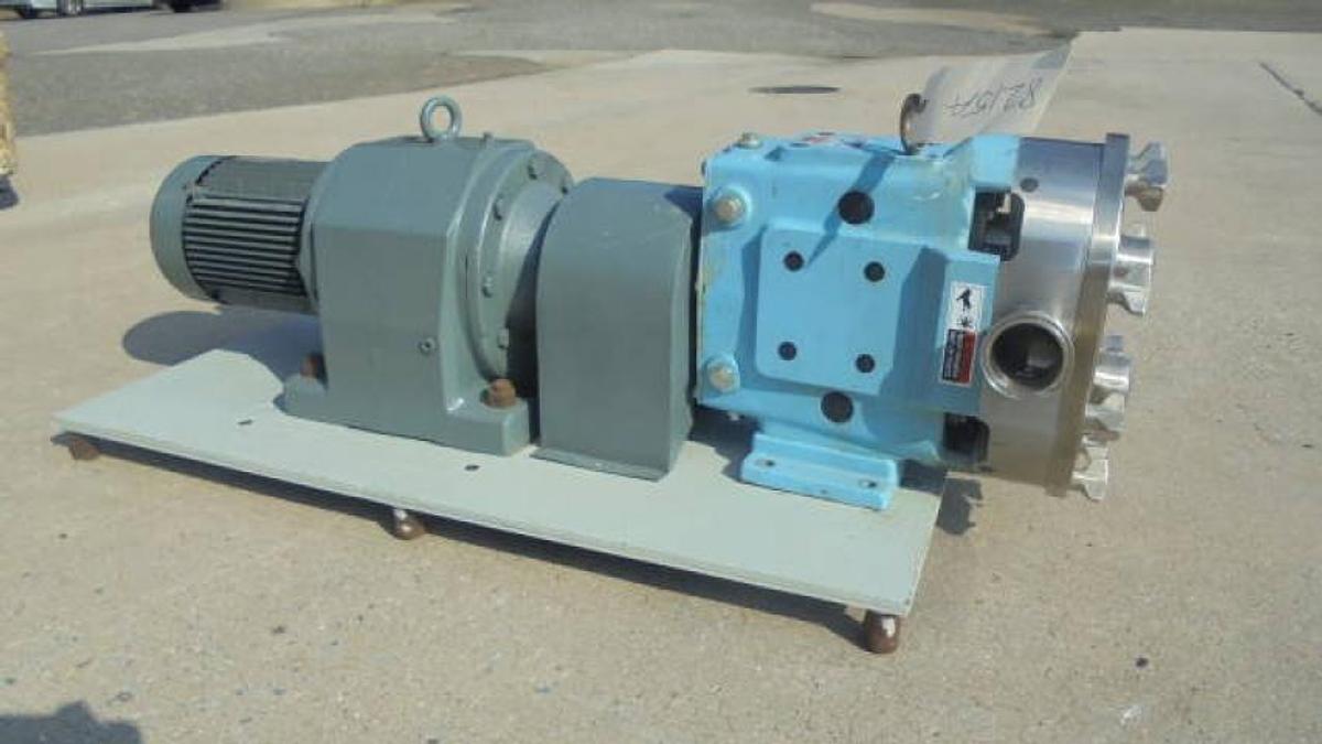 Used Waukesha 60U1 Stainless Steel Positive Displacement Pump, 5 HP
