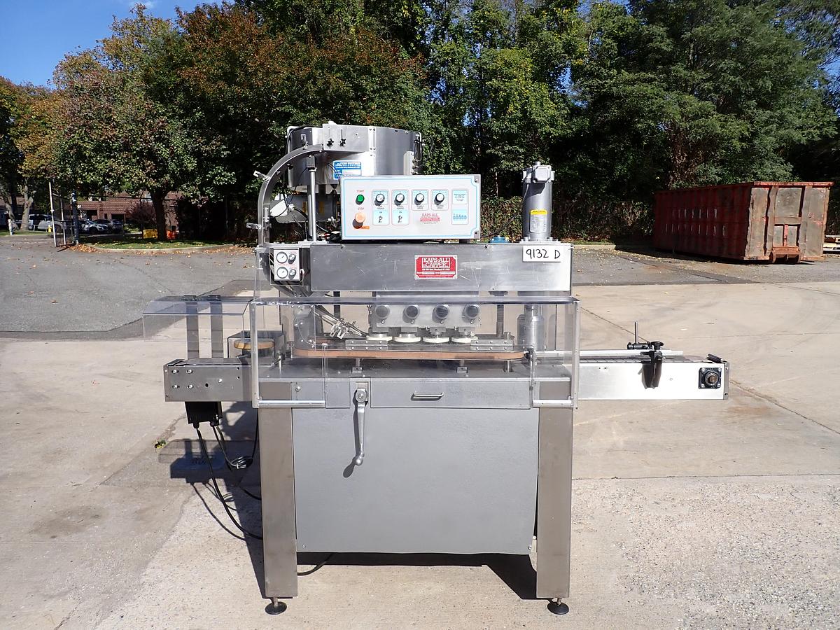 Used Kaps-All Model C Automatic Eight Spindle Capper, 200 Per Minute