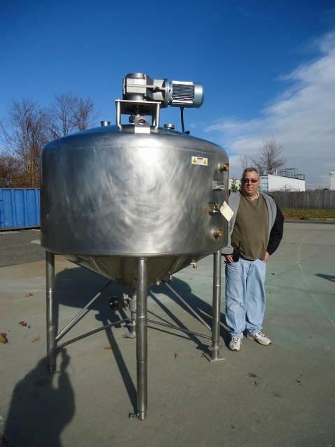 Used 400 Gallon Industries Dacier Scraper Agitated Cone Jacketed Vessel