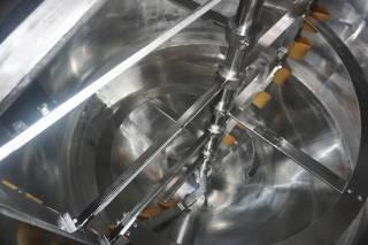 Used 500 Gallon Casale Stainless Jacketed Scraper Agitated Kettle, Cone Bottom