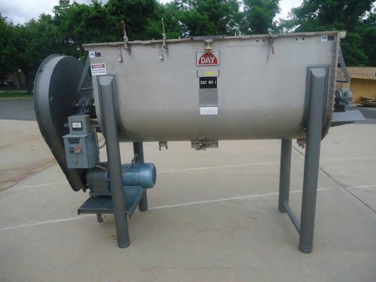 Used 36 Cu.ft. Day Stainless Steel Double Ribbon Blender, 10 Hp Motor