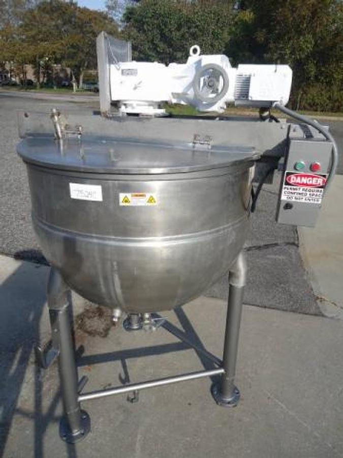 Used 200 Gallon Groen Stainless Steel Scraper Agitated Kettle, 100 Psi
