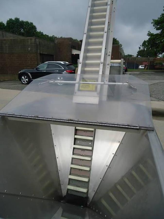 Used Pack West Cap Feeder/Elevator, 96 In. Discharge Height, Stainless Steel