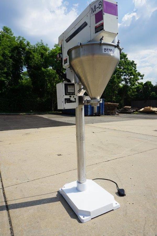 Used All Fill Single Auger Powder Filler, Foot Switch Actuated 20 in. Stainless Steel Hopper with Lid