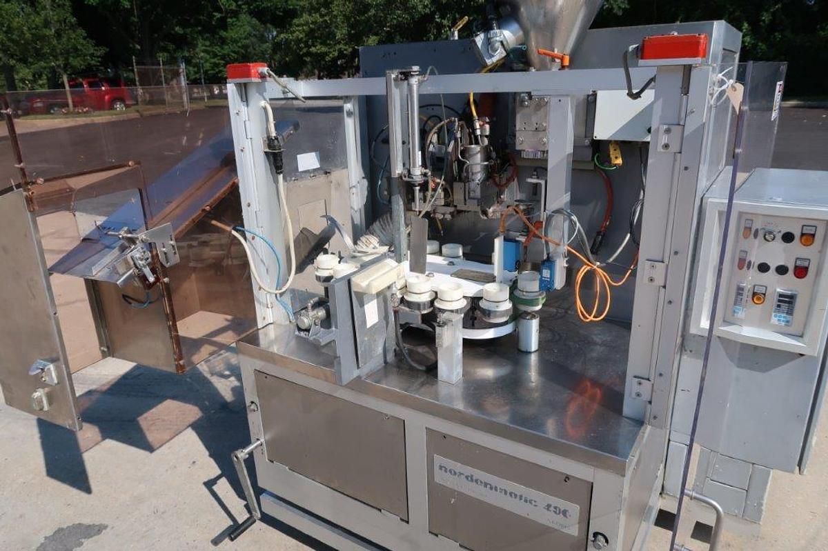 Used Norden 400HA Hot Air Tube Filling and Sealing Machine