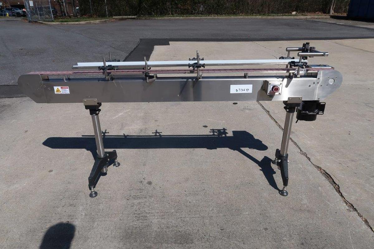 Used 84 In. Long SS Motorized Bottle Conveyor