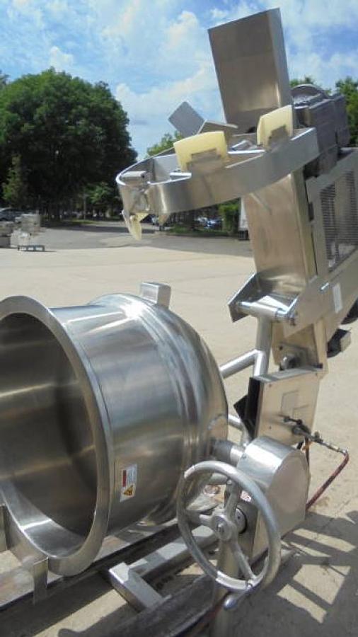 Used 60 Gallon Befco Stainless Steel Jacketed Double Motion Kettle, Tilt Out Agitation