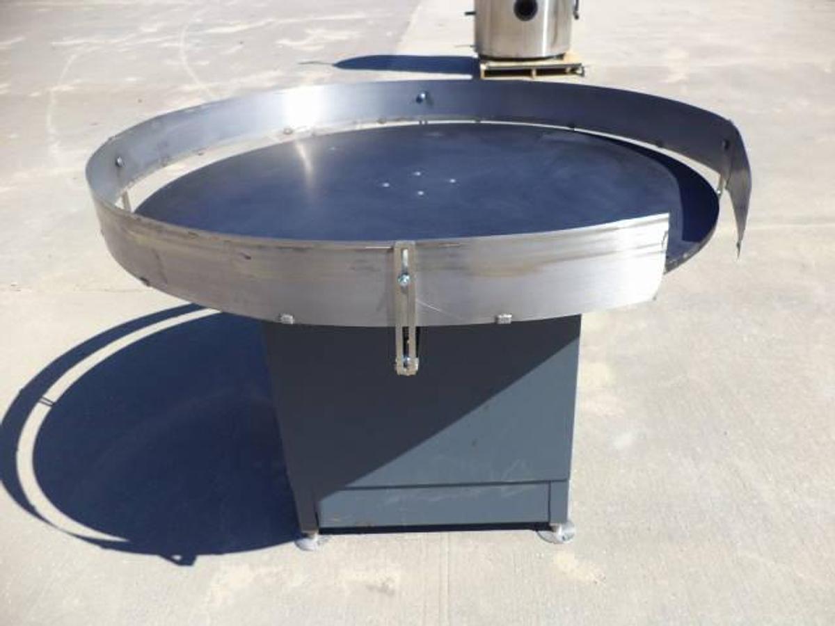 Used 48 inch diameter Heat Seal Rotary unscrambling/accumulating table, variable speed