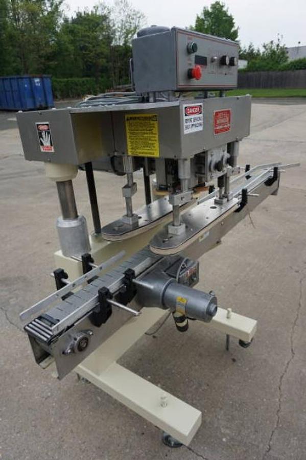 Used Kaps-All F-4 Cap Tightener/Retorquer With Conveyor