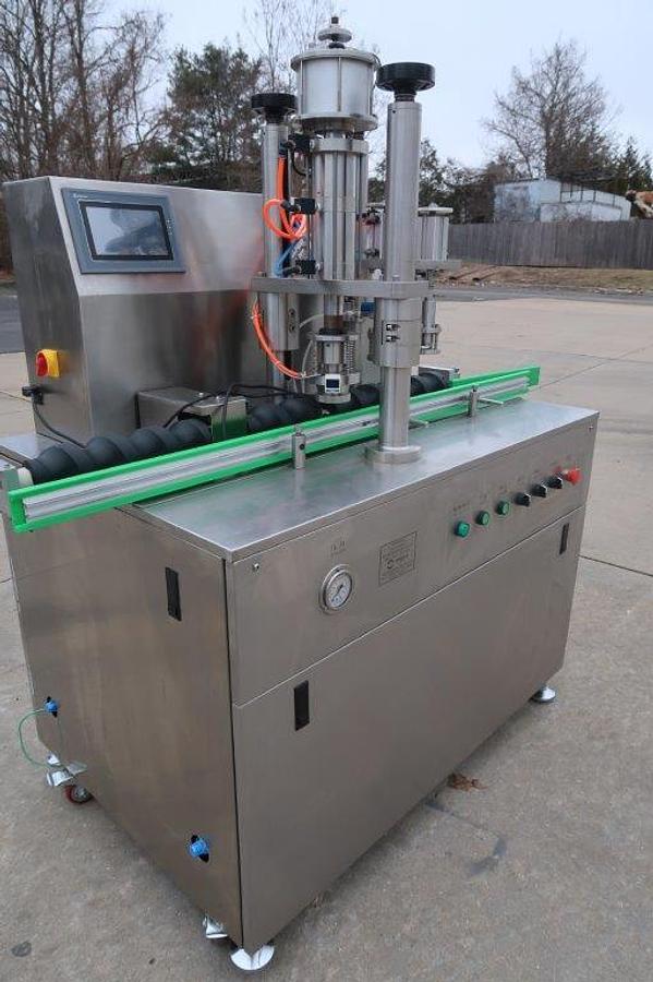 Used JRSEA Two Head Aerosol Filling Machine with Crimping Head