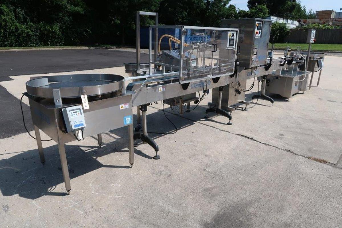 Used Balpack/Aesus SS Dual Head Gear Style Pump Filling and Capping Line, Mfd. 2016
