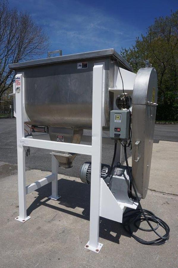 Used 10 Cu. Ft. AIM Stainless Steel Double Ribbon Blender, 5 HP Motor