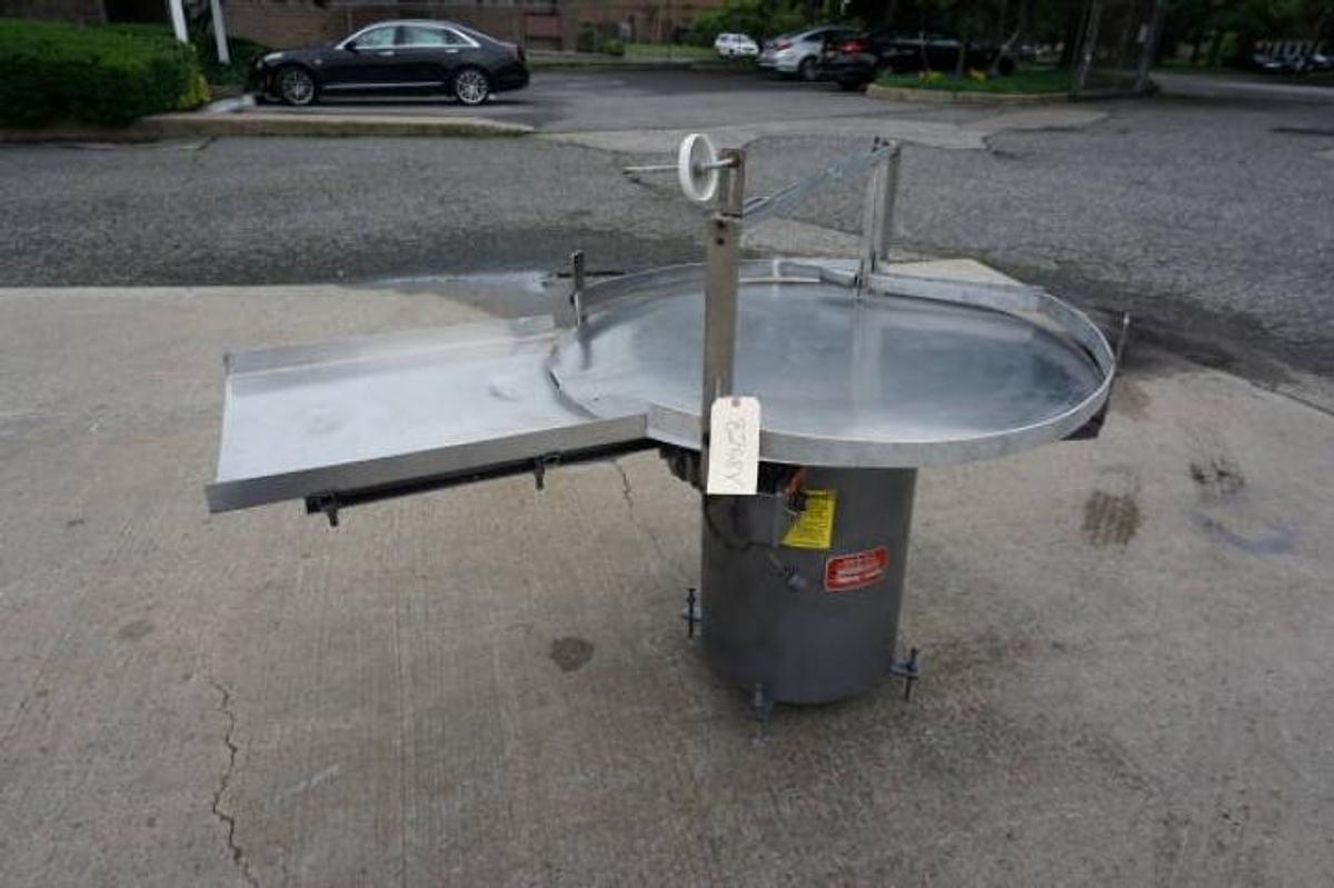 Used 48 In. Kaps All Rotary Unscrambling/Accumulating Table, with Unscrambling Shelf