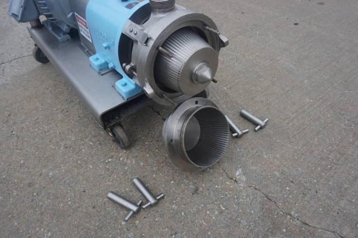 Used Waukesha MS Stainless Steel Horizontal Colloid Mill, Conical Grooved Rotor
