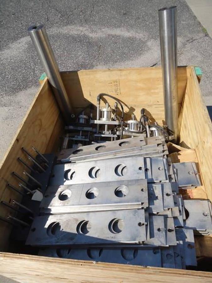 Used Modern Packaging Three Lane Cup Filler/Sealer/Lidder , Stainless Steel
