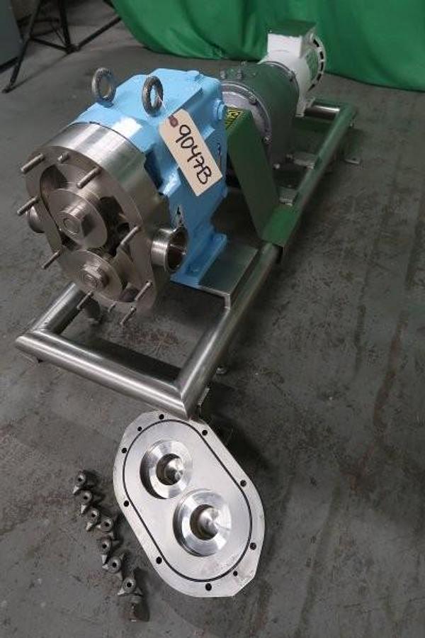 Used Waukesha 60 Stainless Positive Displacement Pump, Tri-Clamp Ports