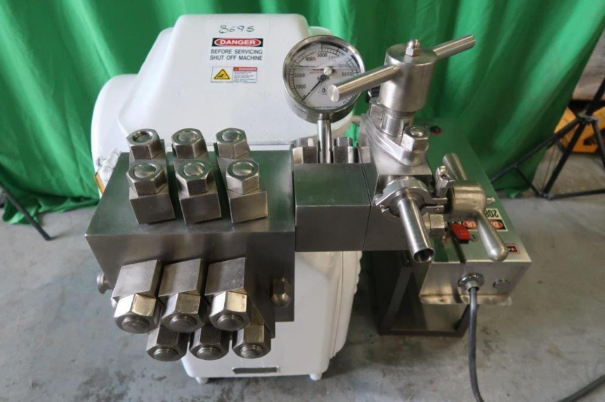 Used APV Gaulin M3 Two Stage High Pressure Homogenizer, 10,000 PSI