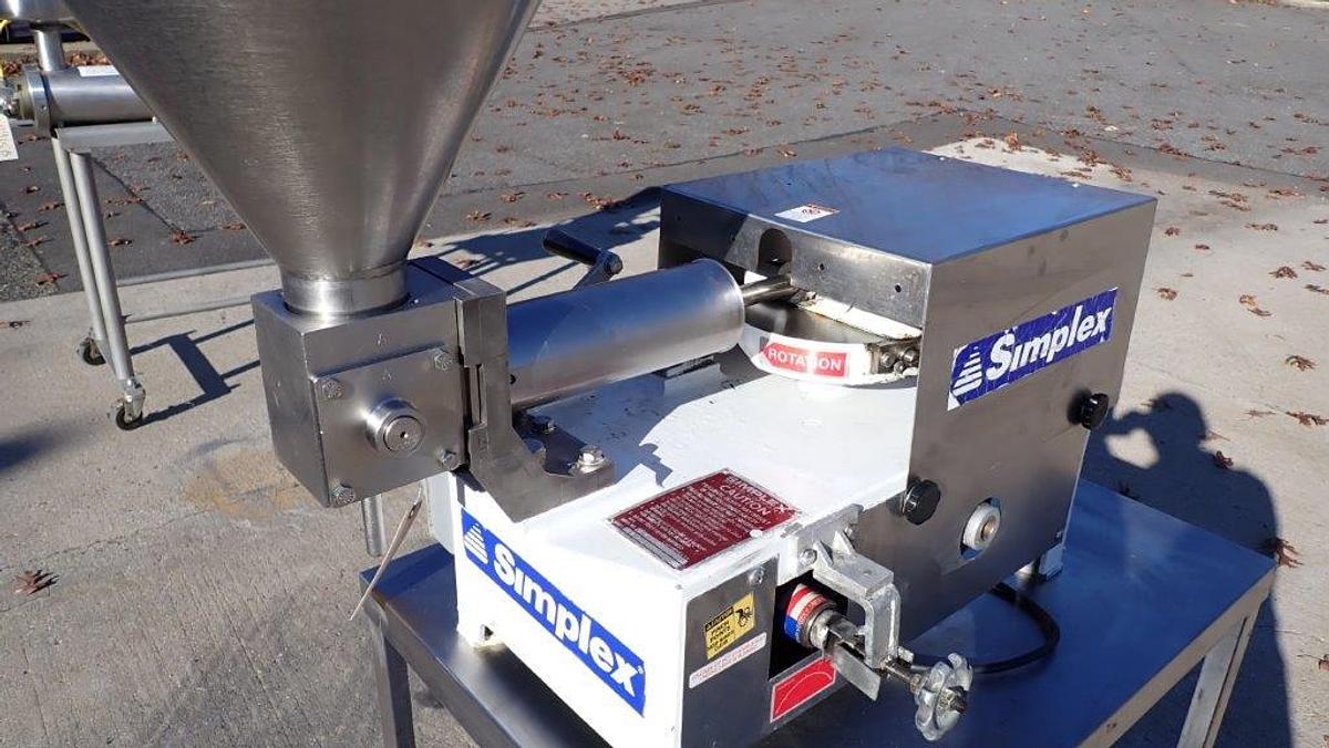 Used Simplex AS-1 Single Head Electric Piston Filler, Oversized Hopper
