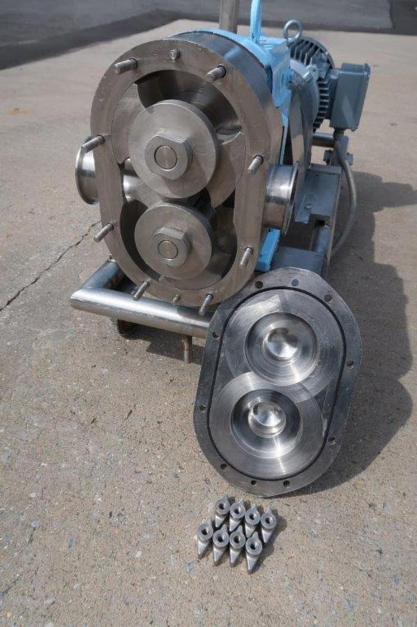 Used Waukesha 130 Stainless Positive Displacement Pump, 10 HP Motor