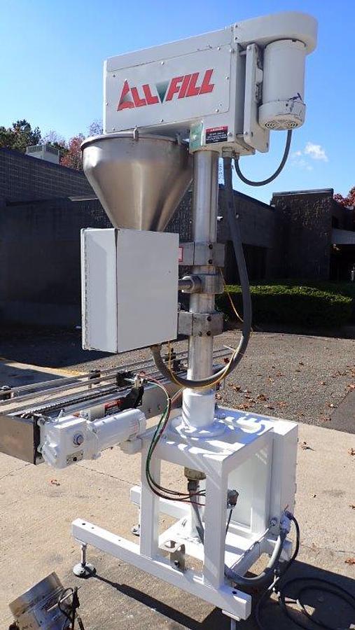 Used All Fill Single Head Automatic Powder Filler, with Conveyor