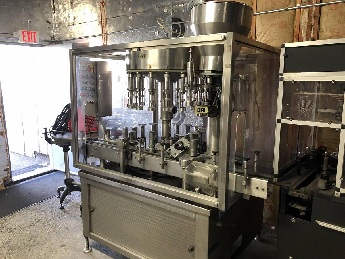 Used GAI 3000 Monoblock Filling and Corking Wine Bottling Line