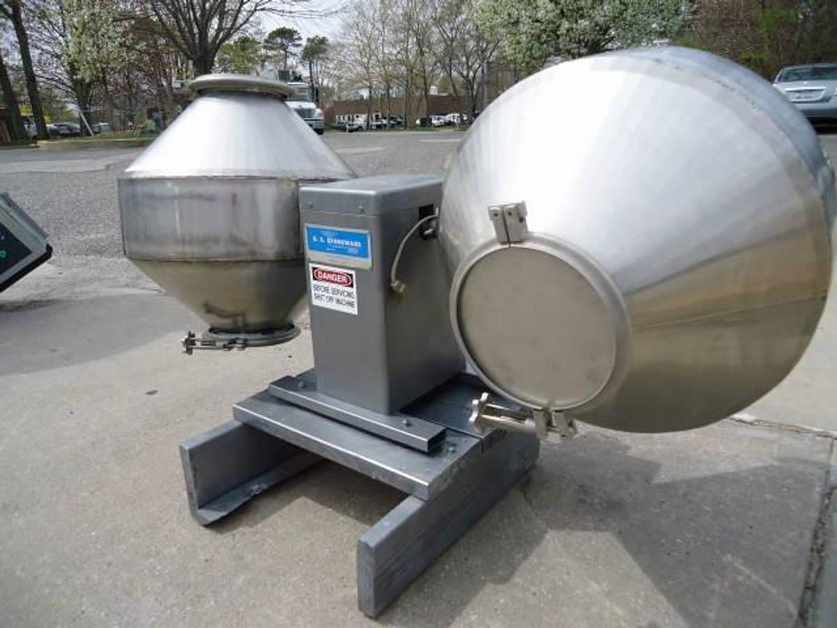 Used U.s. Stoneware Stainless Lab Double Cone Blending System, Tabletop