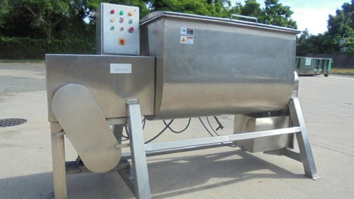 Used 15 Cu.Ft. Stainless Steel Double Ribbon Blender, Tilt Discharge