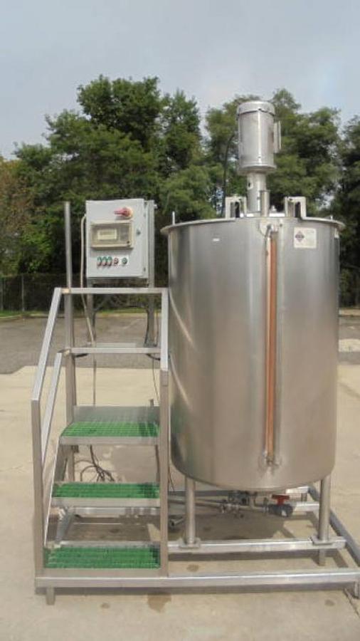 Used 233 Gallon Viatec SS Tank with Admix Rotosolver, 180 PSI Jacket