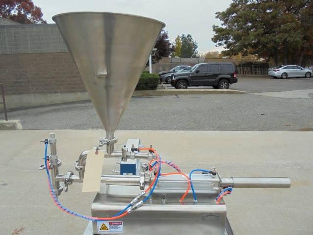 Used Single Piston Air Operated Tabletop Filler, Stainless Steel
