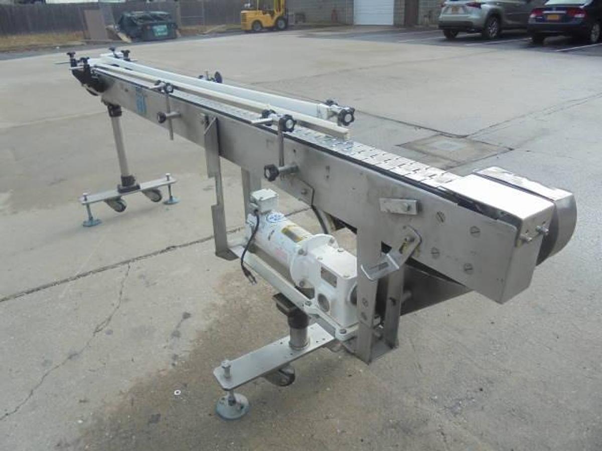 Used PDC 10 Ft. Long Motorized Bottle Conveyor, Variable Speed
