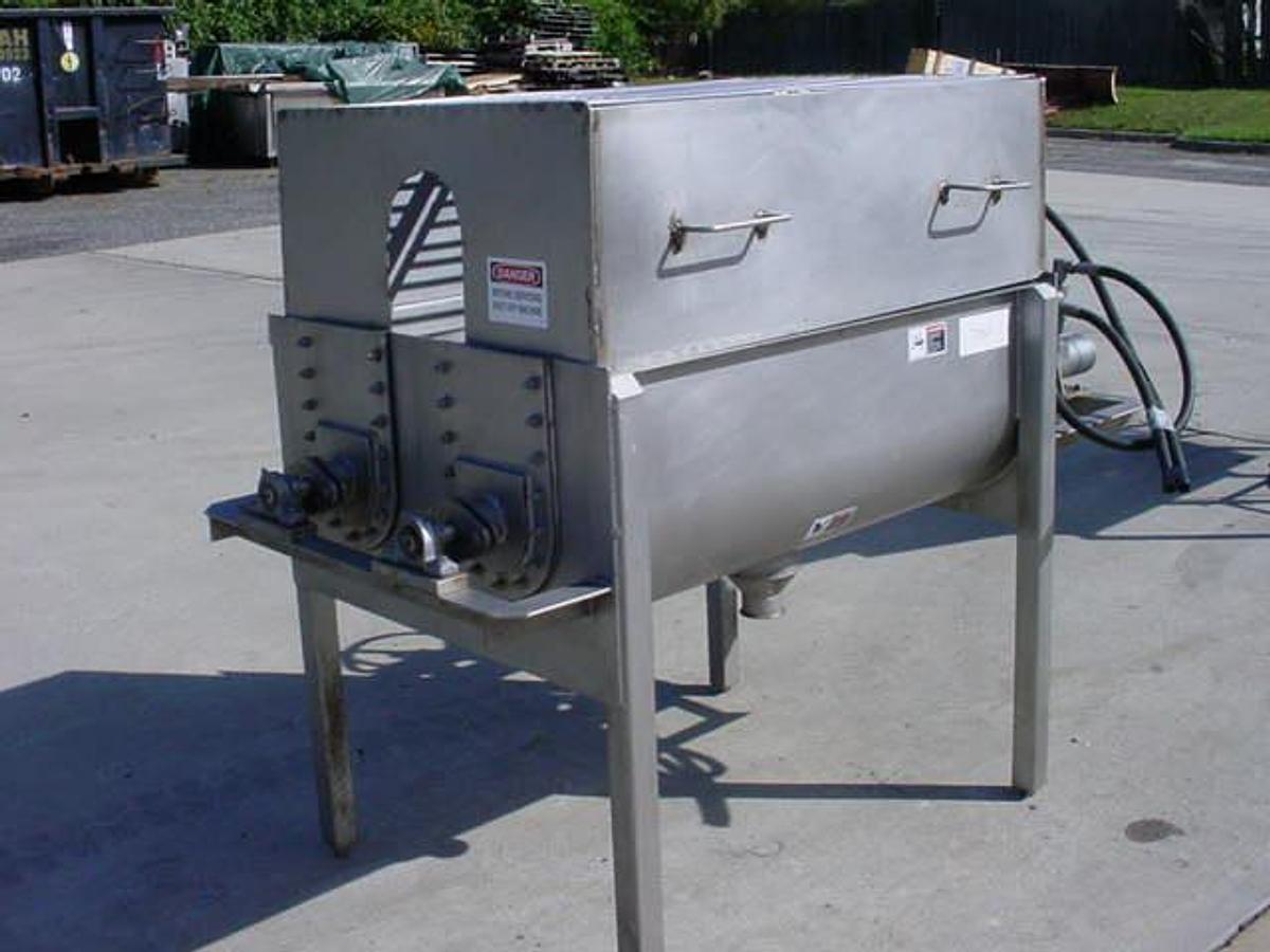 Used Rietz Twin Shaft Ribbon Blender, Stainless Steel