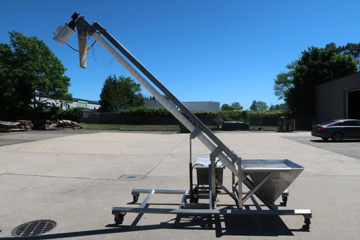 Used Hapman Series 500 Hi/Lo Flexible Helix Screw Conveyor, Portable