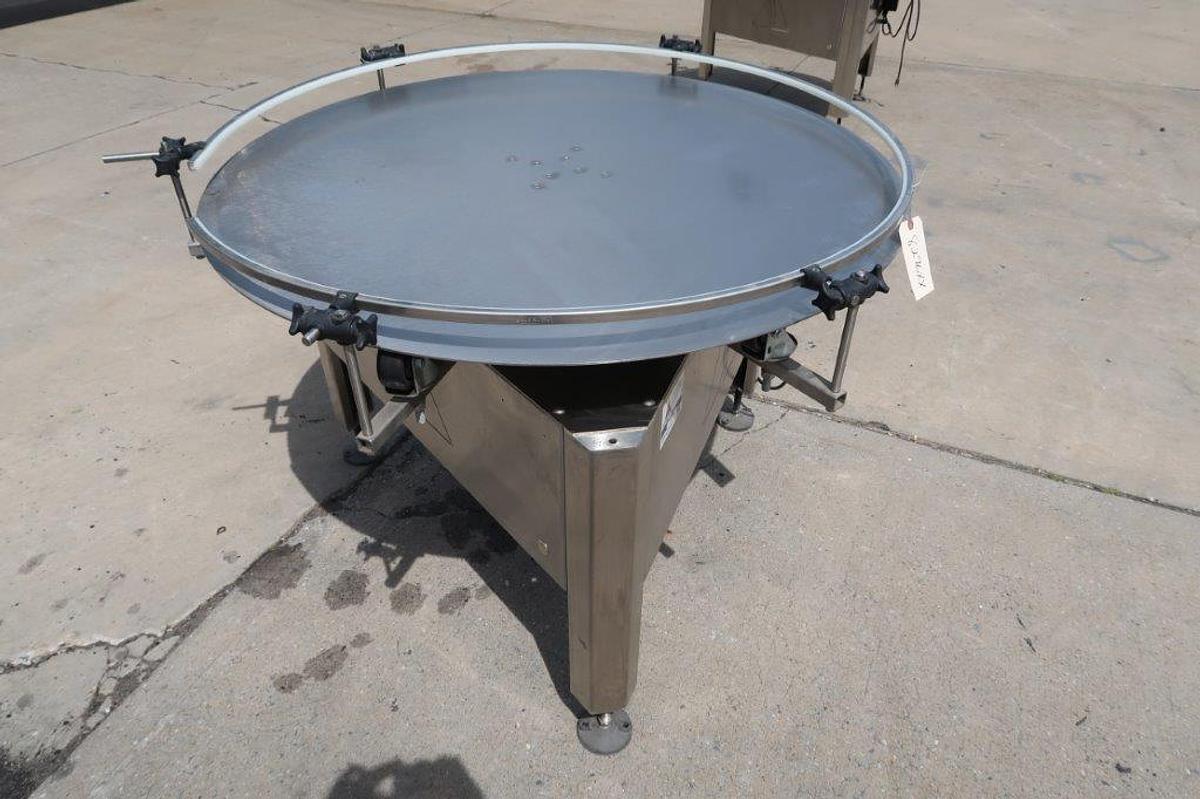 Used 48 In. Apacks Rotary Unscrambling/Accumulating Table, All Stainless, Varispeed
