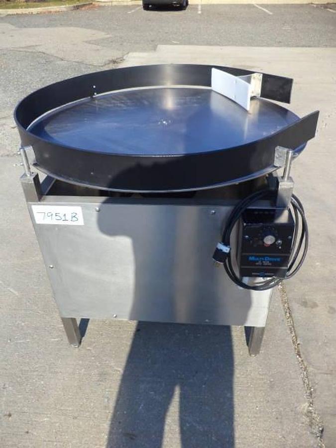 Used 36 In. PPET Stainnless Steel Rotary Accumulating/Unscrambling Table, Variable Speed