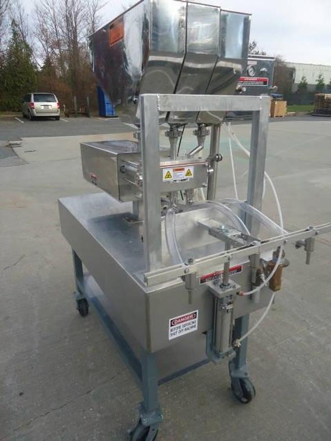 Used All-Fill Three Head Piston Filler, Air Operated