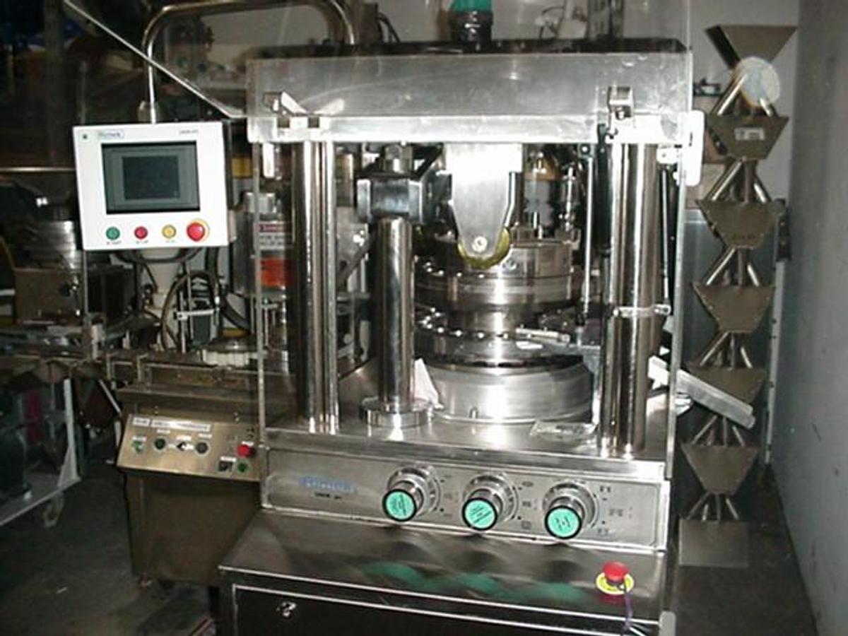 Used Unik Pc 20 Station Rotary Tablet Press With Pre-Compression, Touch Screen Control, New